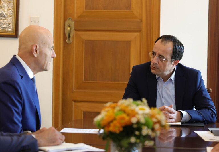 Ο Πρόεδρος της Δημοκρατίας κ. Νίκος Χριστοδουλίδης δέχεται τον Διευθύνοντα Σύμβουλο της εταιρείας ENI κ. Claudio Descalzi.